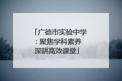广德市实验中学：聚焦学科素养 深耕高效课堂
