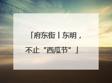 府东街丨东明，不止“西瓜节”