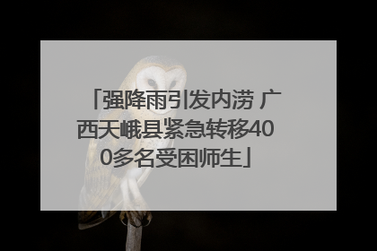 强降雨引发内涝 广西天峨县紧急转移400多名受困师生
