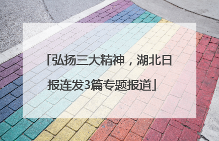 弘扬三大精神，湖北日报连发3篇专题报道