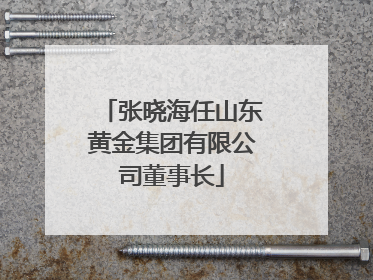 张晓海任山东黄金集团有限公司董事长
