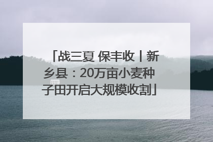 战三夏 保丰收丨新乡县：20万亩小麦种子田开启大规模收割