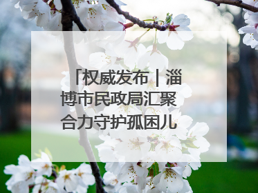权威发布｜淄博市民政局汇聚合力守护孤困儿童健康成长
