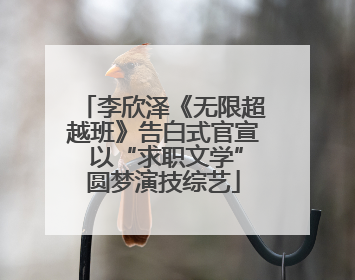 李欣泽《无限超越班》告白式官宣 以“求职文学”圆梦演技综艺