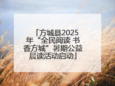 方城县2025年“全民阅读 书香方城”暑期公益晨读活动启动