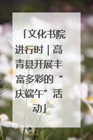 文化书院进行时｜高青县开展丰富多彩的“庆端午”活动