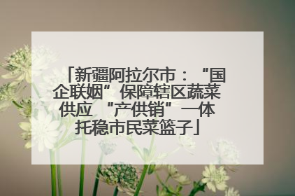 新疆阿拉尔市：“国企联姻”保障辖区蔬菜供应 “产供销”一体托稳市民菜篮子