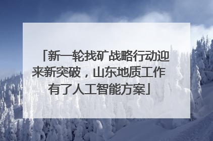 新一轮找矿战略行动迎来新突破，山东地质工作有了人工智能方案