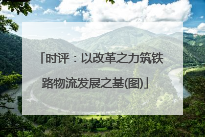 时评：以改革之力筑铁路物流发展之基(图)