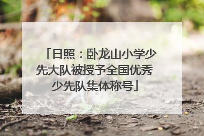 日照：卧龙山小学少先大队被授予全国优秀少先队集体称号