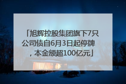 旭辉控股集团旗下7只公司债自6月3日起停牌，本金额超100亿元