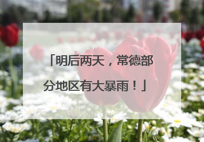 明后两天，常德部分地区有大暴雨！