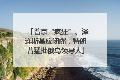 普京“疯狂”、泽连斯基应闭嘴，特朗普猛批俄乌领导人