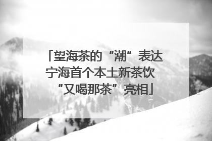望海茶的“潮”表达 宁海首个本土新茶饮“又喝那茶”亮相