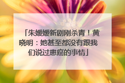 朱媛媛新剧刚杀青！黄晓明：她甚至都没有跟我们说过患癌的事情