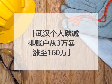 武汉个人碳减排账户从3万暴涨至160万