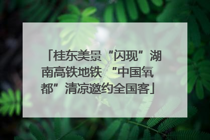桂东美景“闪现”湖南高铁地铁 “中国氧都”清凉邀约全国客