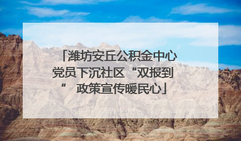 潍坊安丘公积金中心党员下沉社区“双报到” 政策宣传暖民心
