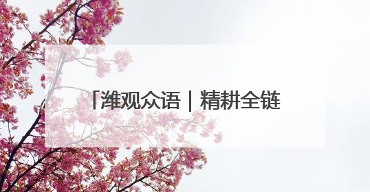 潍观众语｜精耕全链条，筑牢丰收之基
