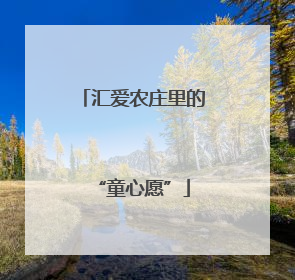 汇爱农庄里的“童心愿”