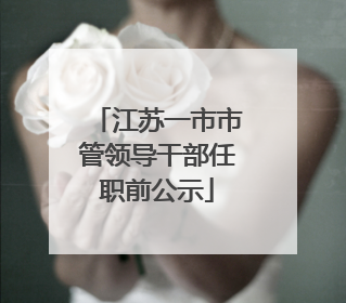 江苏一市市管领导干部任职前公示