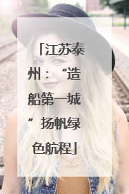 江苏泰州：“造船第一城”扬帆绿色航程