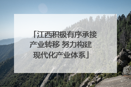 江西积极有序承接产业转移 努力构建现代化产业体系