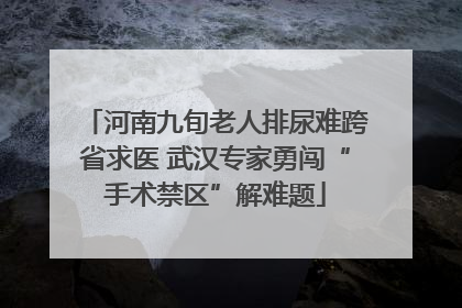 河南九旬老人排尿难跨省求医 武汉专家勇闯“手术禁区”解难题