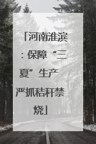 河南淮滨：保障“三夏”生产 严抓秸秆禁烧