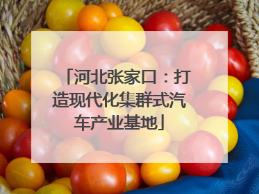 河北张家口：打造现代化集群式汽车产业基地