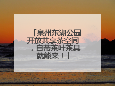 泉州东湖公园开放共享茶空间，自带茶叶茶具就能来！