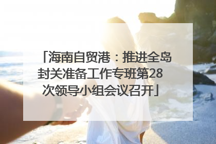 海南自贸港：推进全岛封关准备工作专班第28次领导小组会议召开