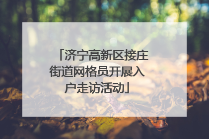 济宁高新区接庄街道网格员开展入户走访活动
