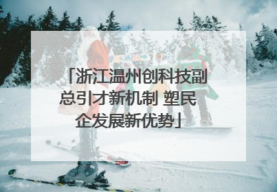浙江温州创科技副总引才新机制 塑民企发展新优势