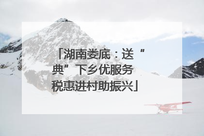 湖南娄底：送“典”下乡优服务 税惠进村助振兴
