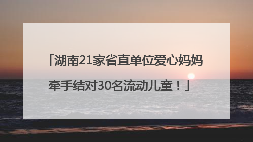 湖南21家省直单位爱心妈妈牵手结对30名流动儿童！