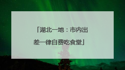 湖北一地：市内出差一律自费吃食堂