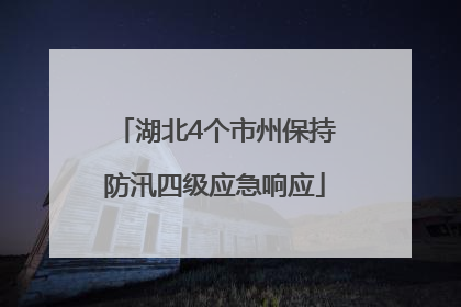 湖北4个市州保持防汛四级应急响应