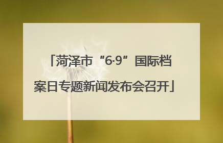 菏泽市“6·9”国际档案日专题新闻发布会召开