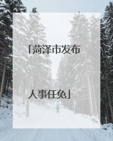 菏泽市发布人事任免