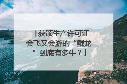 获颁生产许可证 会飞又会游的“鲲龙”到底有多牛？
