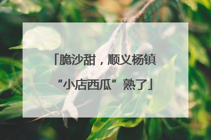 脆沙甜，顺义杨镇“小店西瓜”熟了