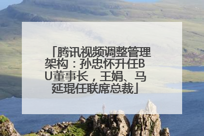 腾讯视频调整管理架构：孙忠怀升任BU董事长，王娟、马延琨任联席总裁