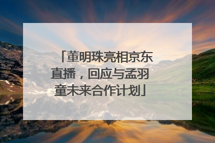 董明珠亮相京东直播，回应与孟羽童未来合作计划