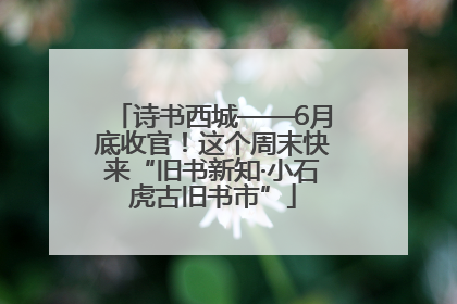 诗书西城——6月底收官！这个周末快来“旧书新知·小石虎古旧书市”
