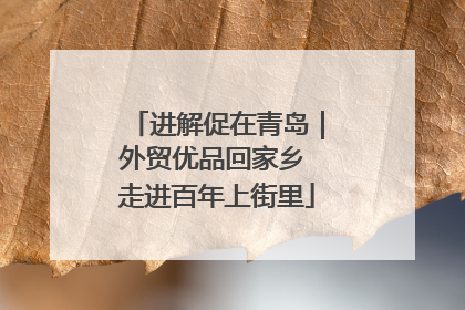 进解促在青岛｜外贸优品回家乡 走进百年上街里
