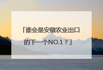谁会是安徽农业出口的下一个NO.1？