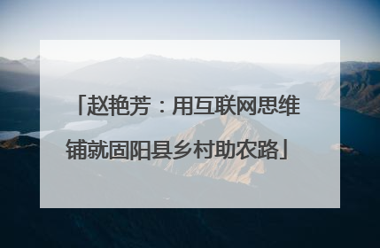 赵艳芳：用互联网思维铺就固阳县乡村助农路