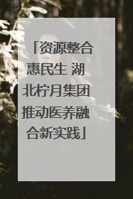 资源整合惠民生 湖北柠月集团推动医养融合新实践
