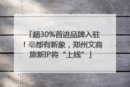 超30%首进品牌入驻！亳都有新象，郑州文商旅新IP将“上线”